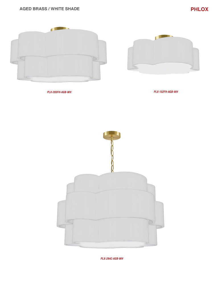 3LT Incandescent Flush Mount, AGB w/ White Shade