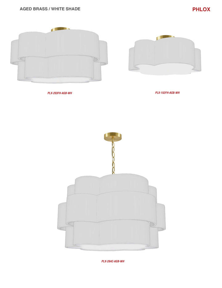 3LT Incandescent Flush Mount, AGB w/ White Shade