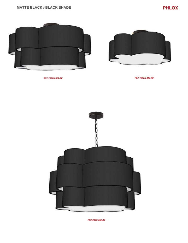 3LT Incan 2-Tier Flush Mount, MB w/ Black Shade