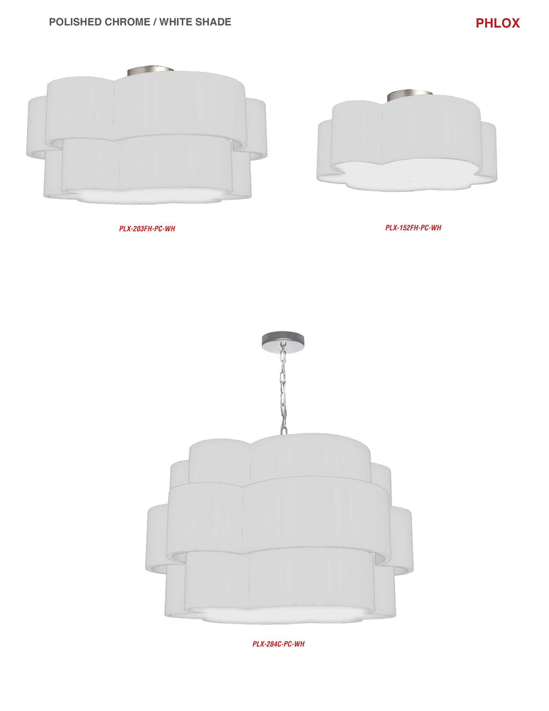3LT Incan 2-Tier Flush Mount, PC w/ White Shade