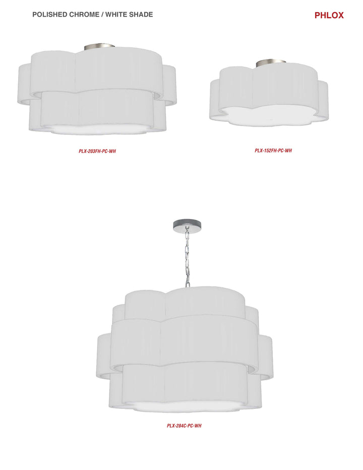 3LT Incan 2-Tier Flush Mount, PC w/ White Shade