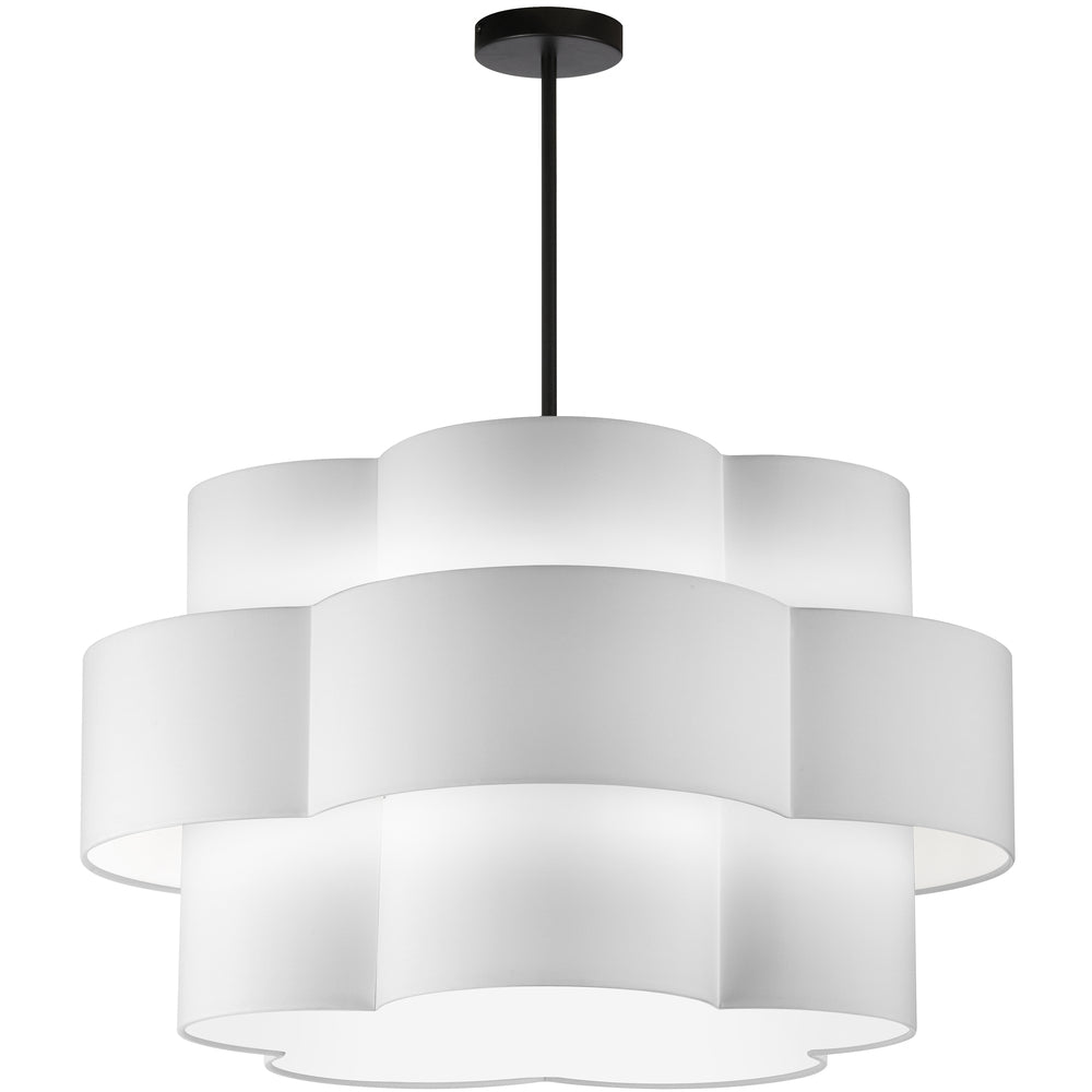 4LT Incan 3-Tier Chandelier MB w/ White Shade