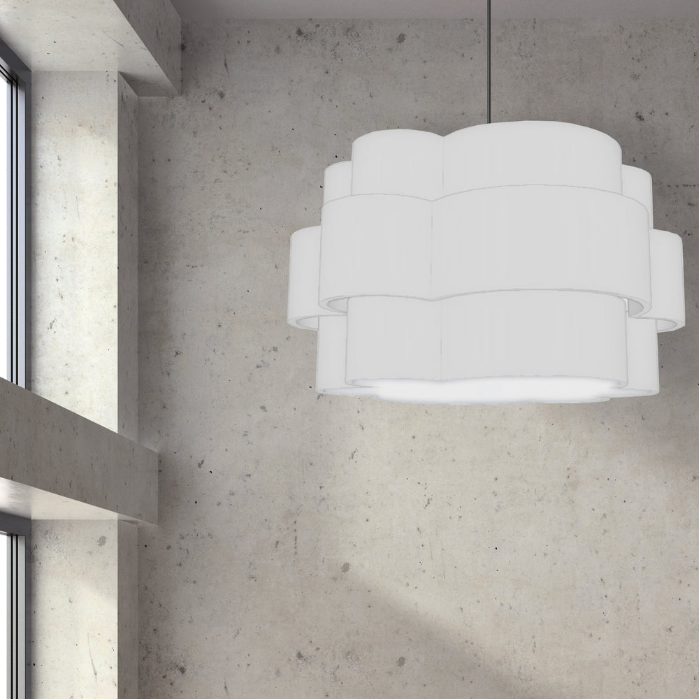 4LT Incan 3-Tier Chandelier MB w/ White Shade