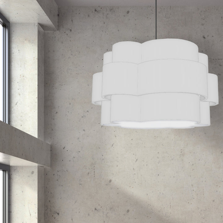 4LT Incan 3-Tier Chandelier MB w/ White Shade