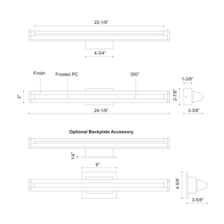Plymouth 24-in Chrome LED Vanity