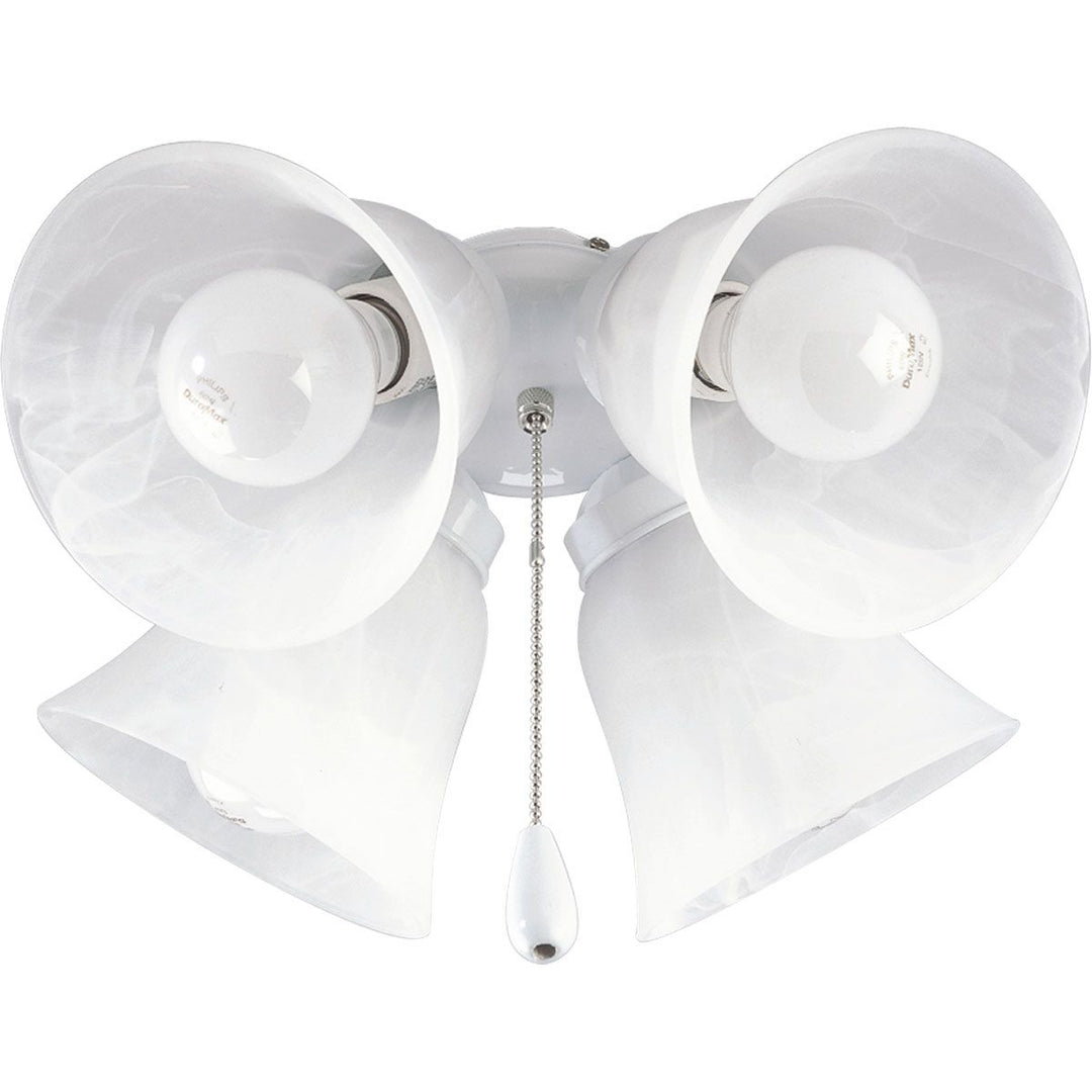 4-60W MED FAN LT KIT White