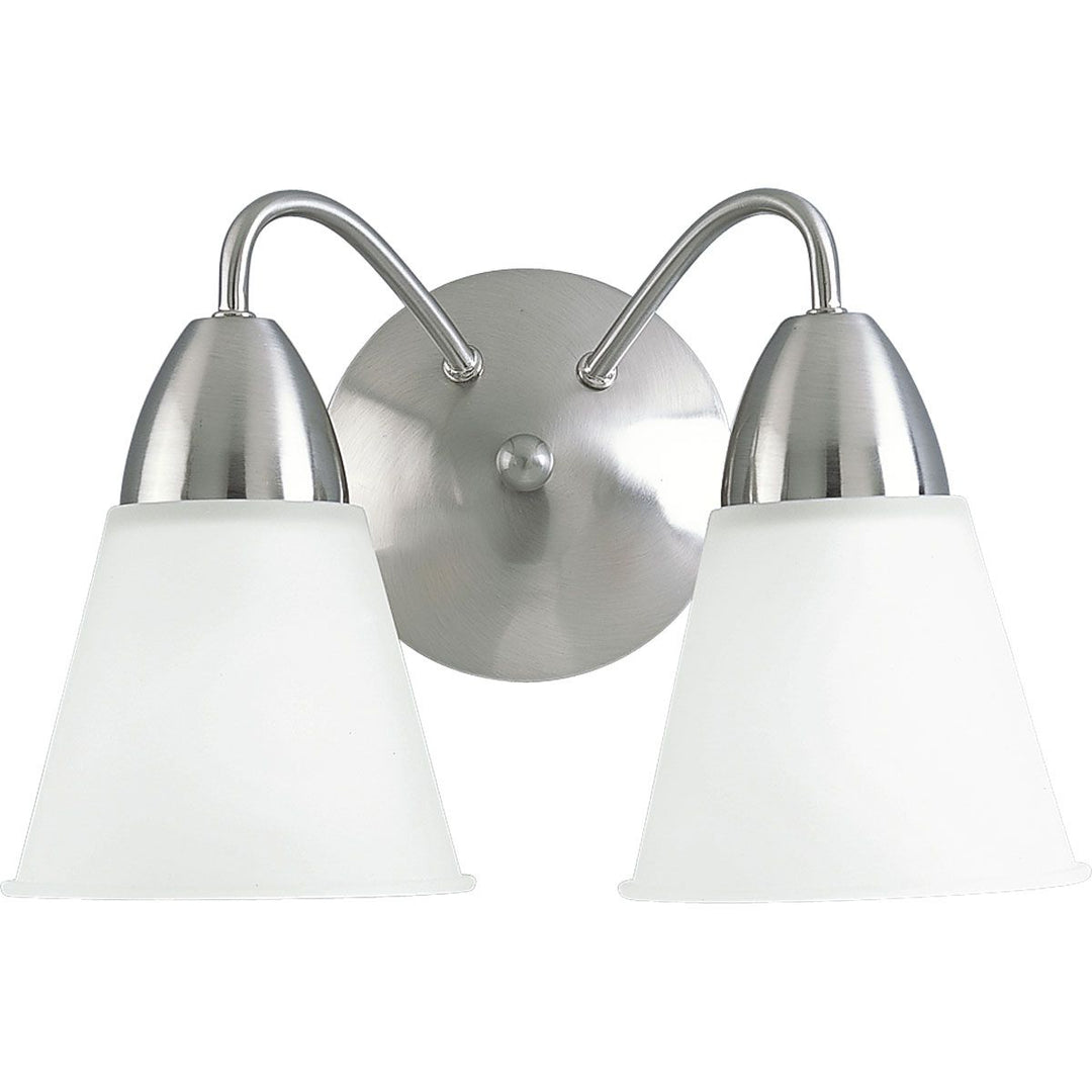 Etched Glass 2-100W MED BATH BRKT Gray