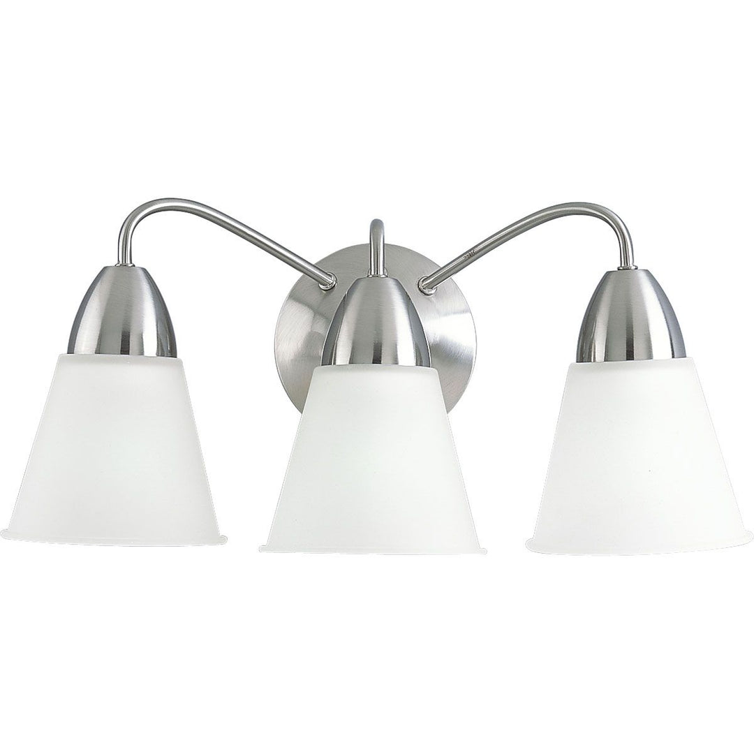 Etched Glass 3-100W MED BATH BRKT Gray