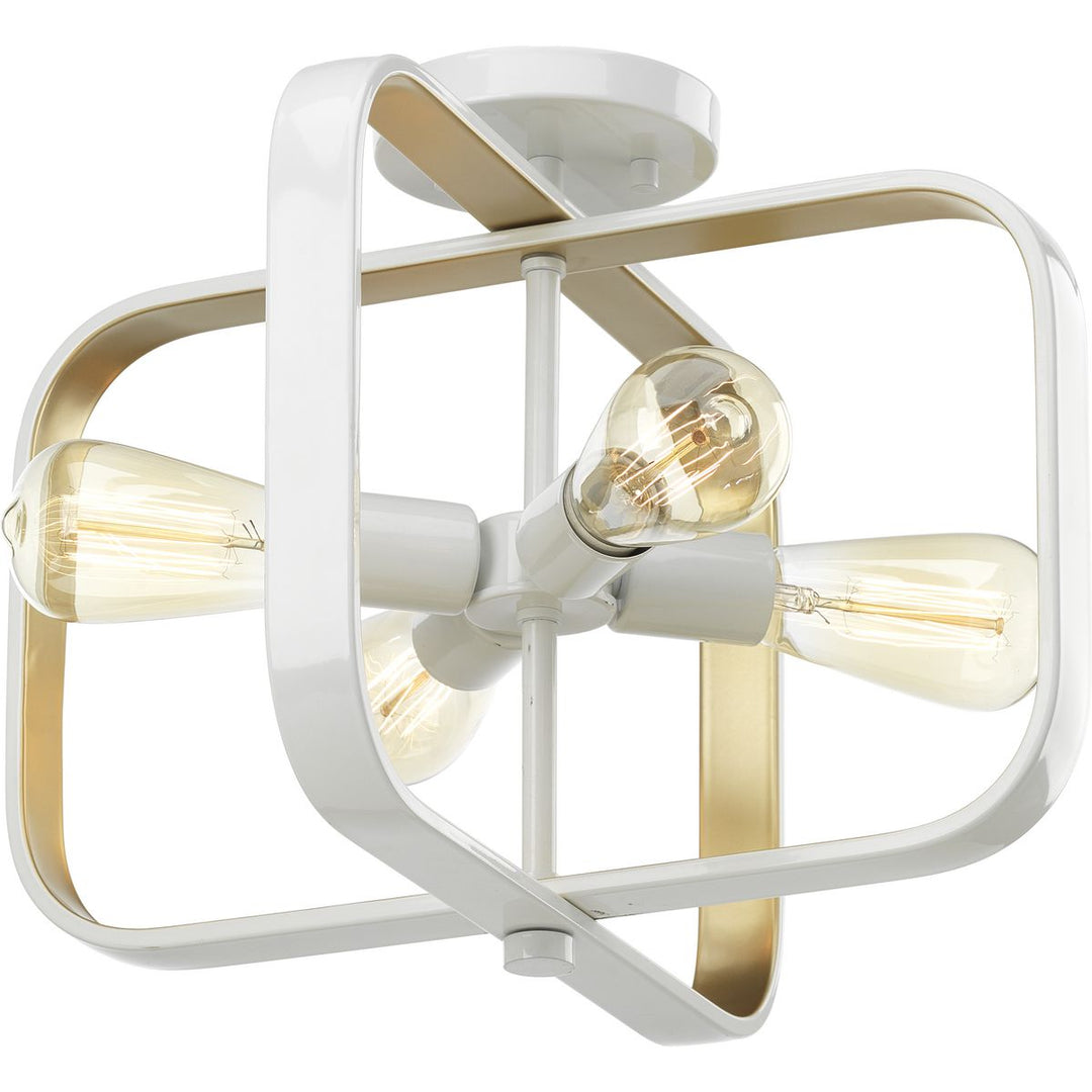 4-100W MED SEMI-FLUSH/CONV White