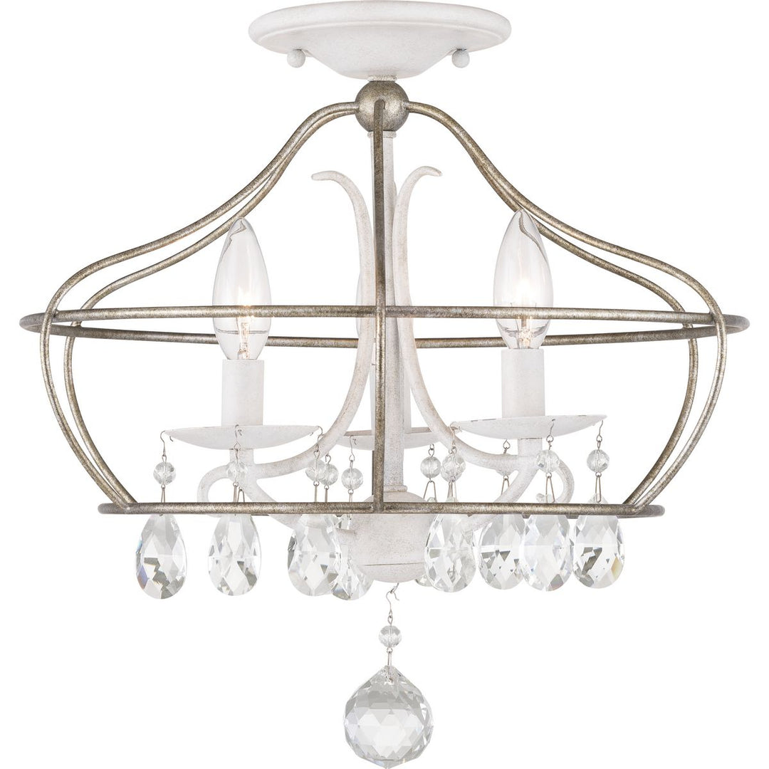 Fleurette Three-Light Semi-Flush Con.
