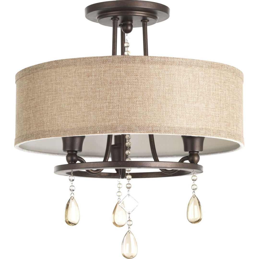 3-60W CAND SEMI-FLUSH CONV Cognac