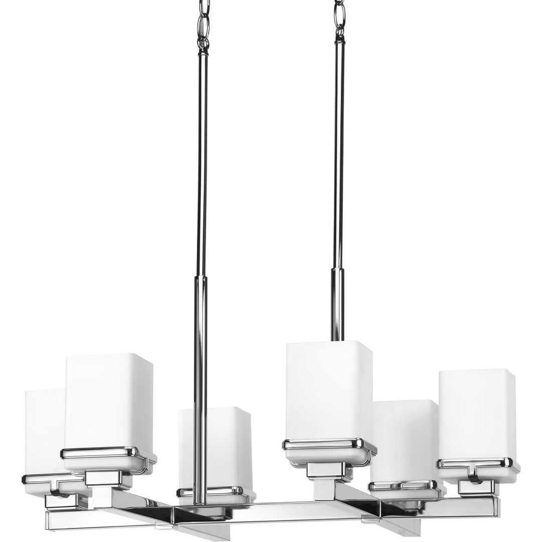 6-100W MED CHANDELIER Polished Chrome