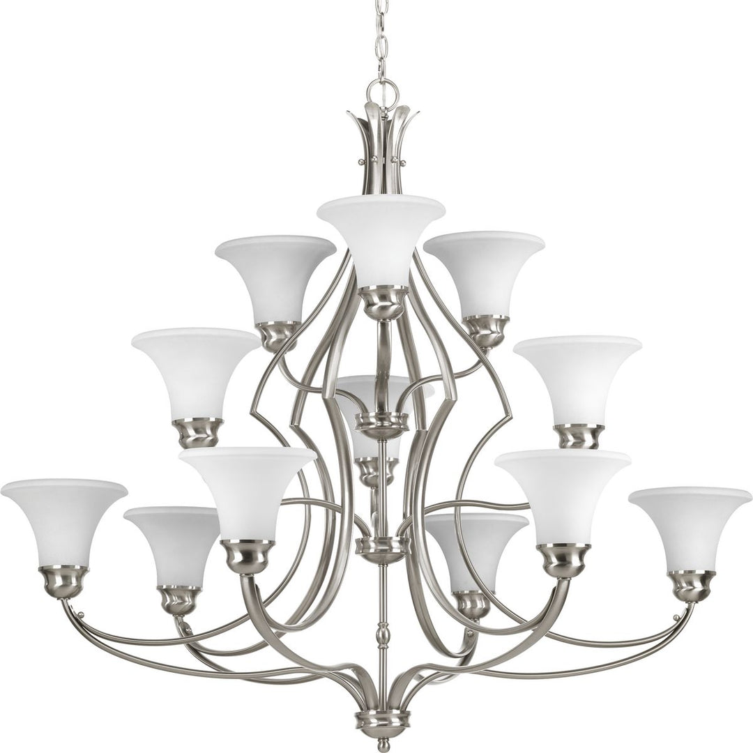 Applause 12-75W MED CHANDELIER BN