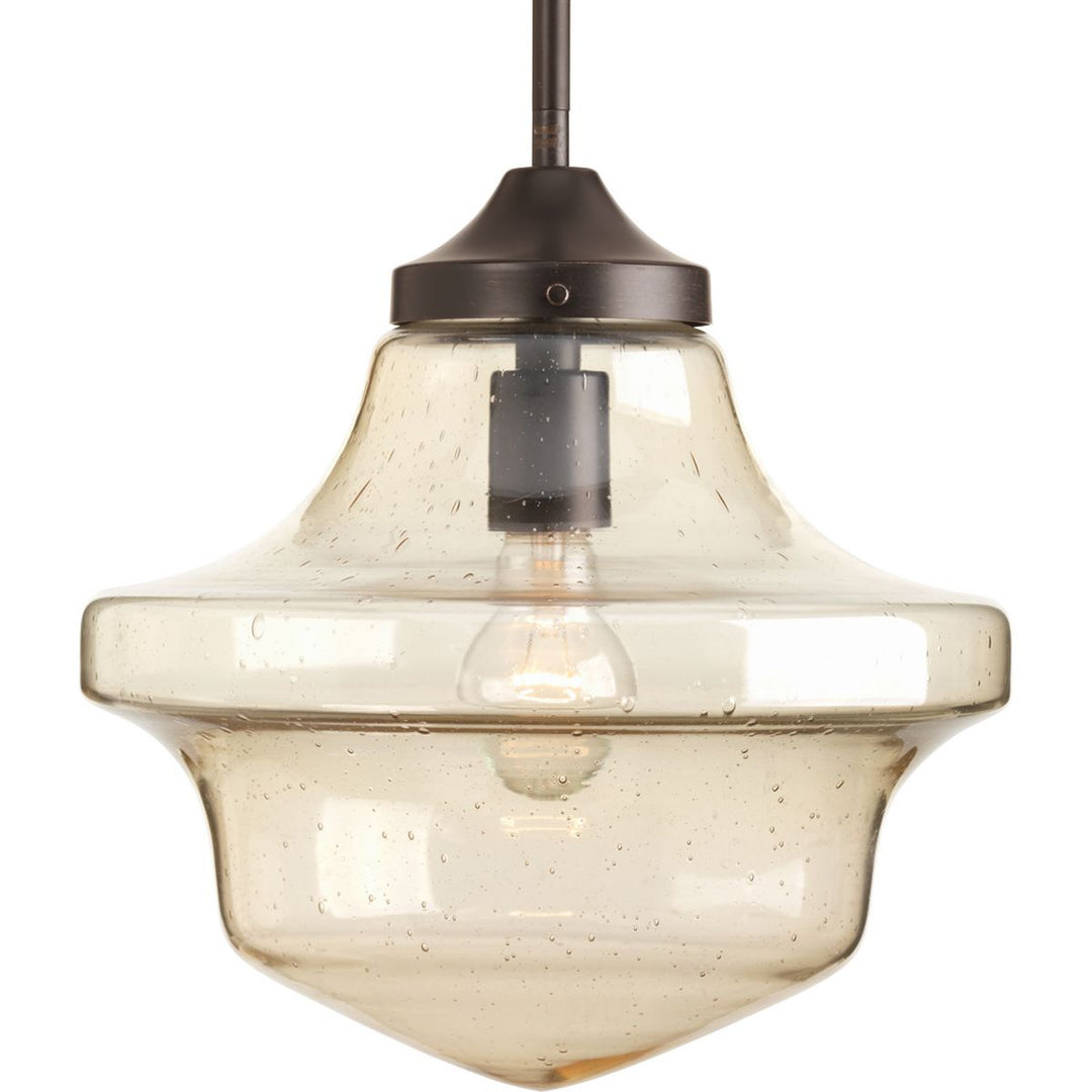 Academy 12-3/4in 1-LT Glass Pendant BZ