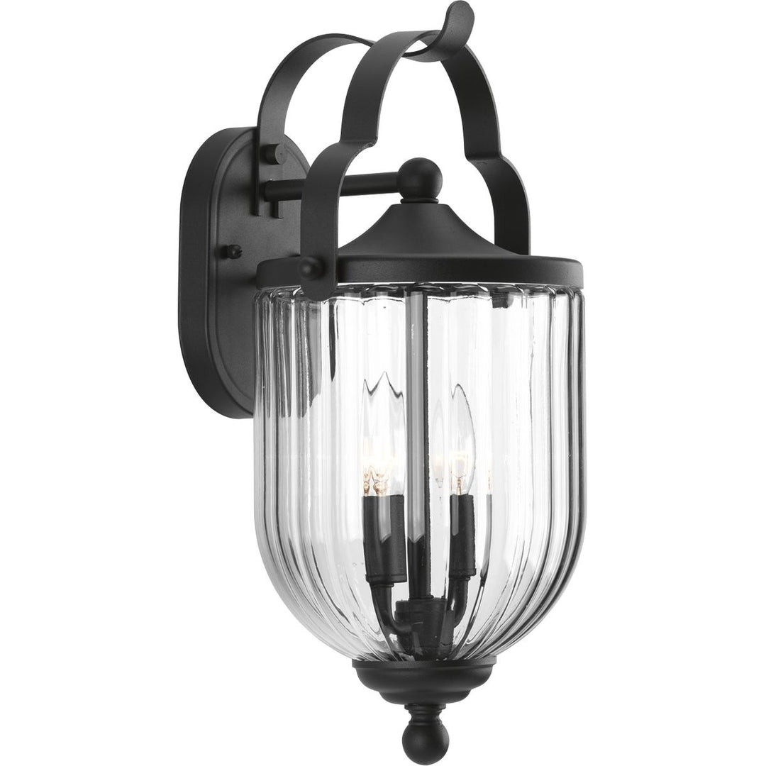 2-60W MED WALL LANTERN Black