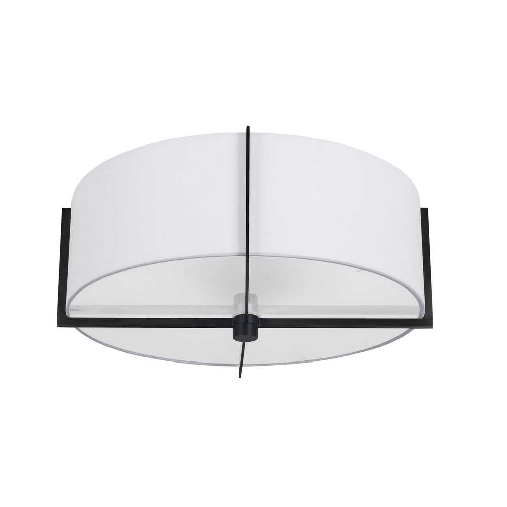 3LT Incandescent Semi-Flush Mount, MB w/ WH Shade