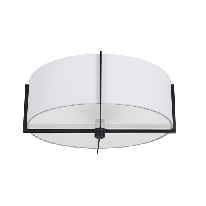 3LT Incandescent Semi-Flush Mount, MB w/ WH Shade