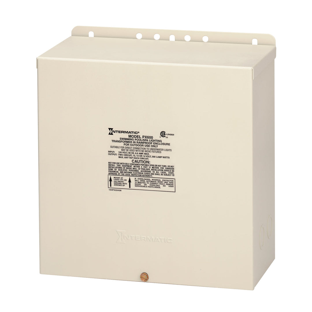 600 W Pool & Spa Safety Transformer, Beige Steel Enclosure, Input 120V, Output 12,13,14V