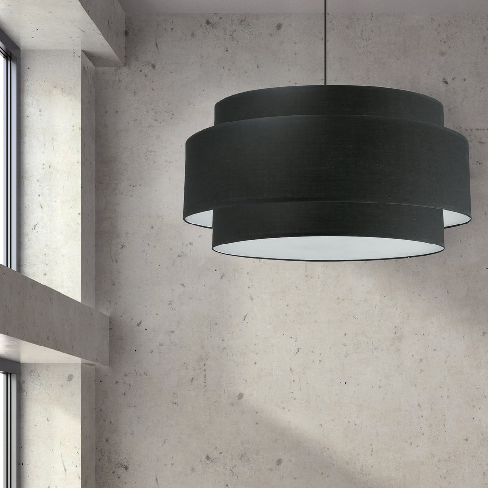 4LT Incandescent Chandelier, MB w/ BK Shade