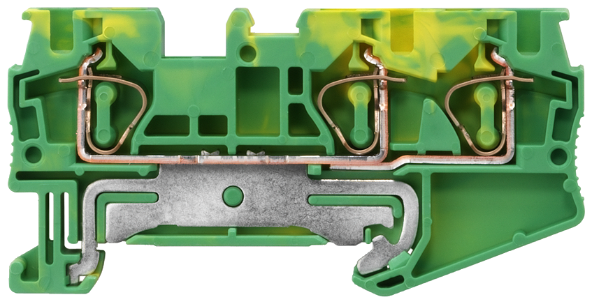 TERM BLOCK,SPRNG,GROUND,4,GNYE,3-CONN