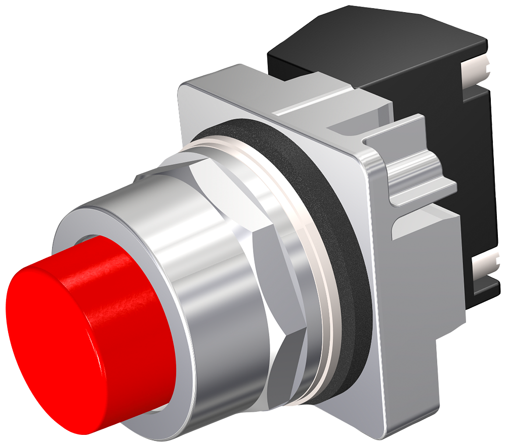 HBUTTON,MOM,RED,EXTENDED,2POS,1NC