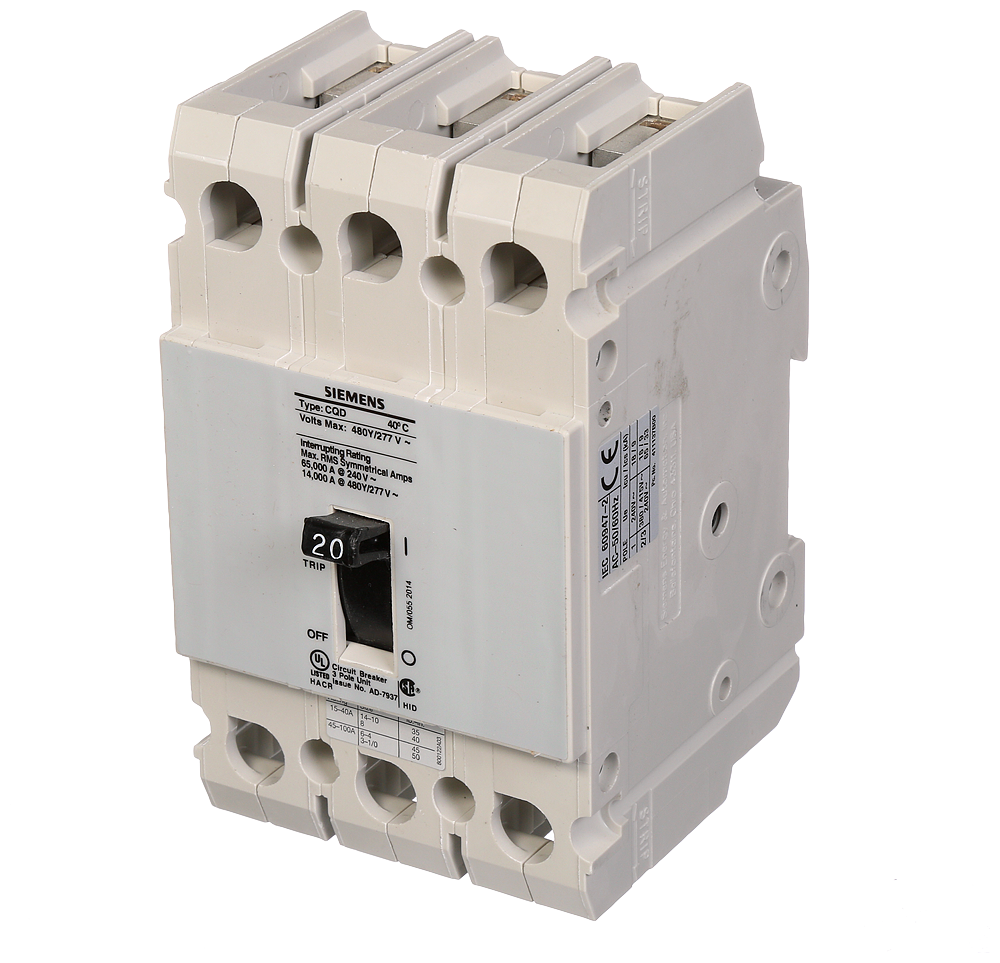 CQD,TM,3P,480Y/277V,20A,14kA,DIN Rail