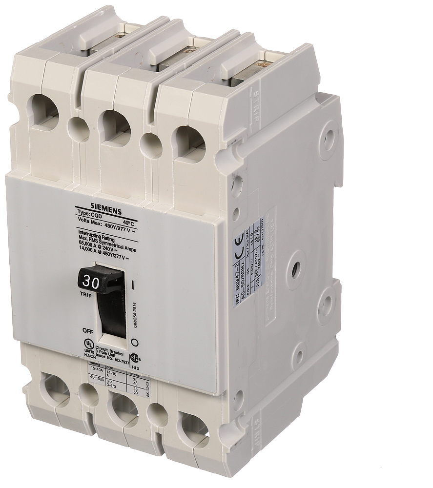 CQD,TM,3P,480Y/277V,30A,14kA,DIN Rail