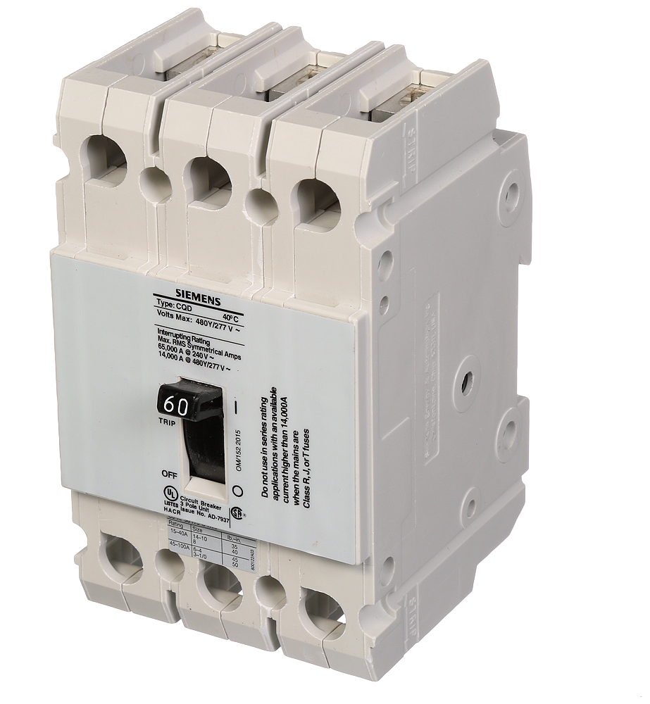 CQD,TM,3P,480Y/277V,60A,14kA,DIN Rail