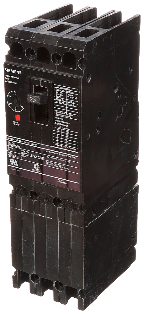 ED,100kA@600V,3P,25A,STD ETI,HI IC,CL