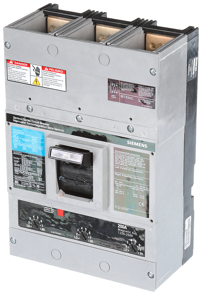 JD MCCB,25kA@600V,3P,200A,NO-INT,STD,TM