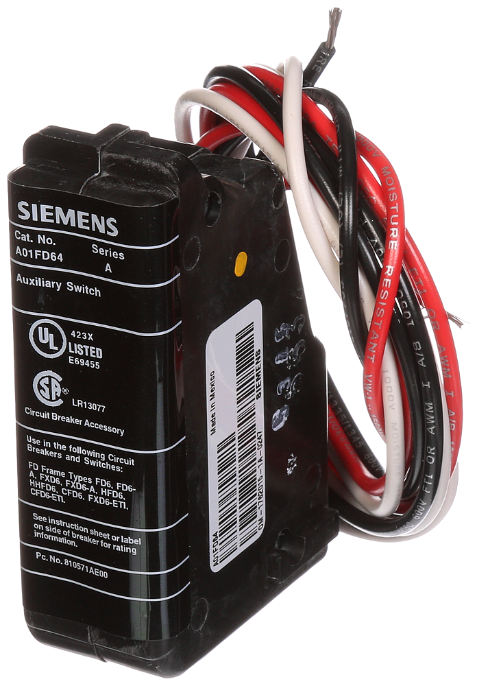 1 AUXILIARY SWITCH FOR FD FRAMES, 480VAC