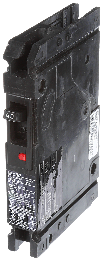 MCCB, 1 POLE, 277VAC, 40A, HIGH I.C.