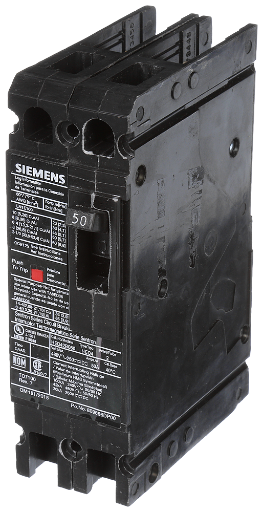 MCCB 2 POLE, 480VAC,HIGH I.C.