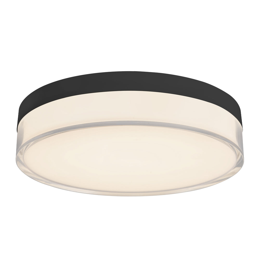 Quara 7-in Black dimmable LED Flush Mount