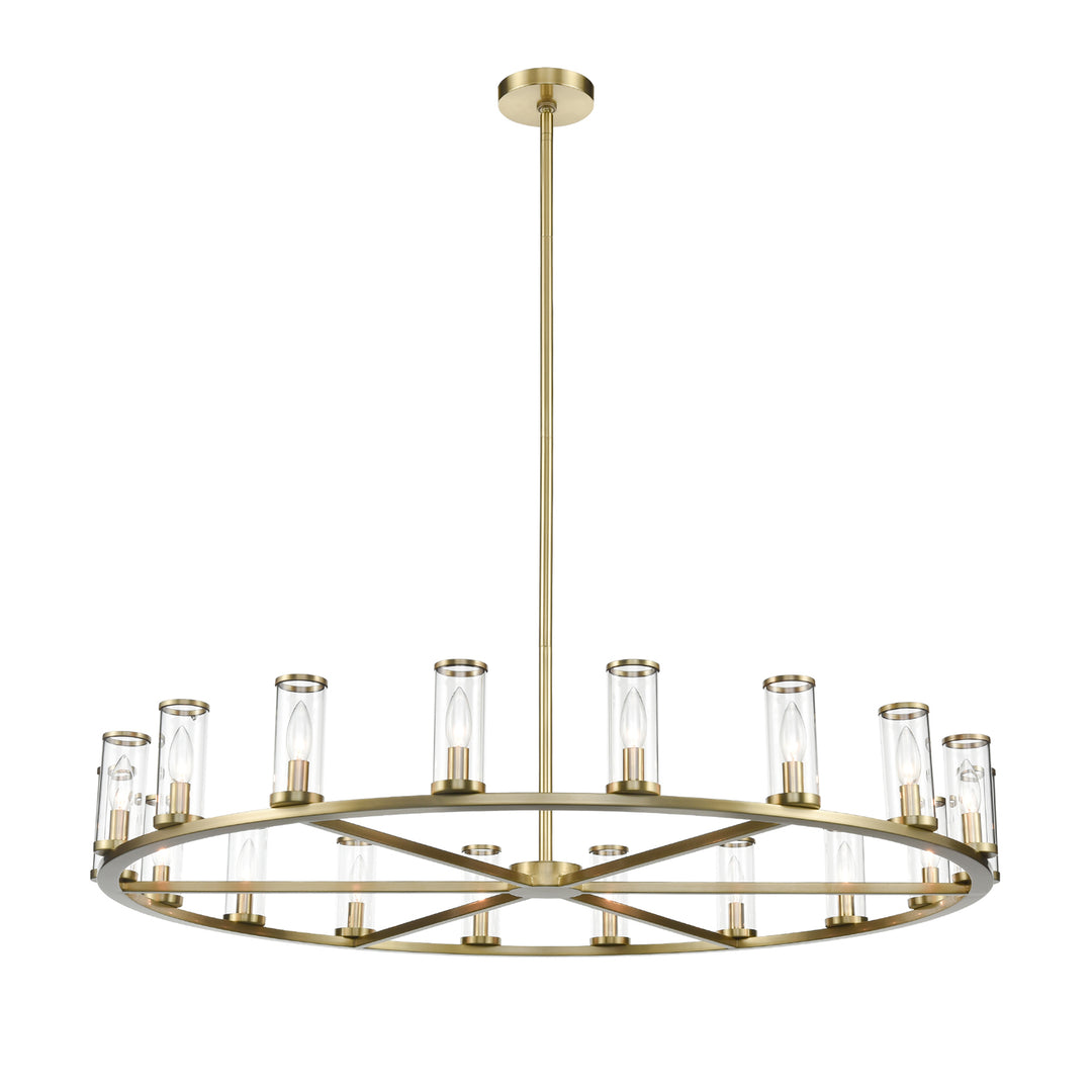 Revolve Clear Glass/Natural Brass 18 Lights Chandeliers