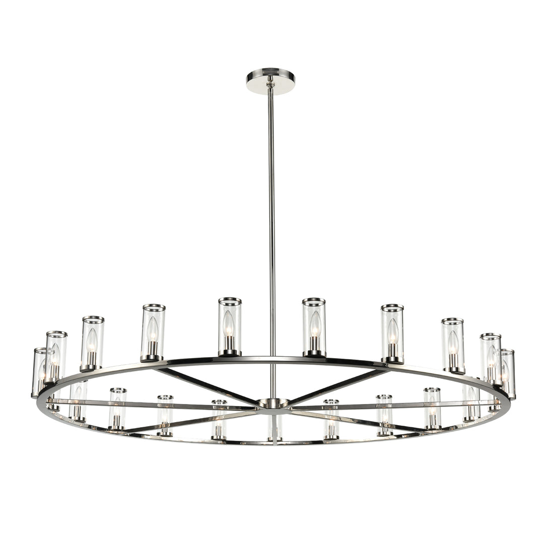 Revolve Clear Glass/Polished Nickel 21 Light Chandeliers