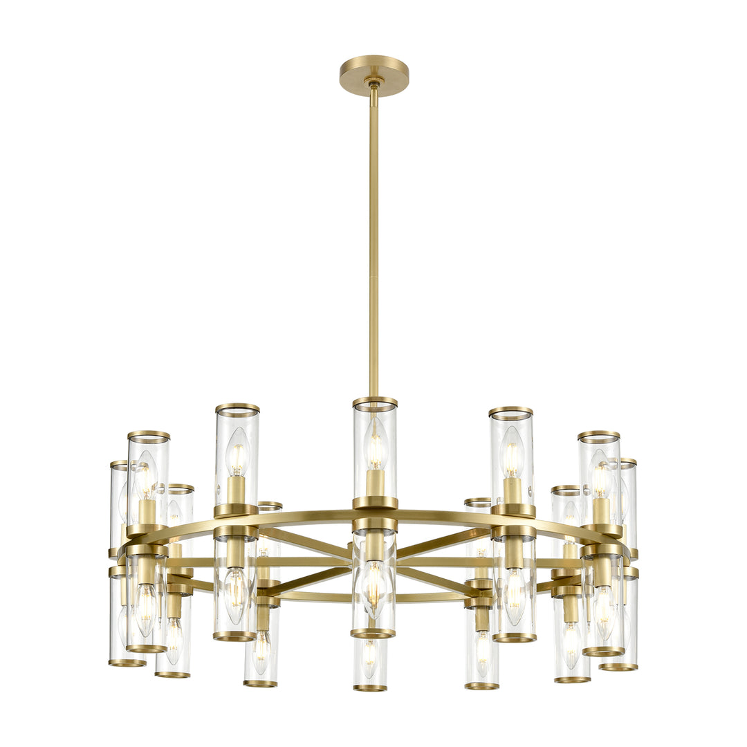 Revolve Clear Glass/Natural Brass 24 Lights Chandeliers