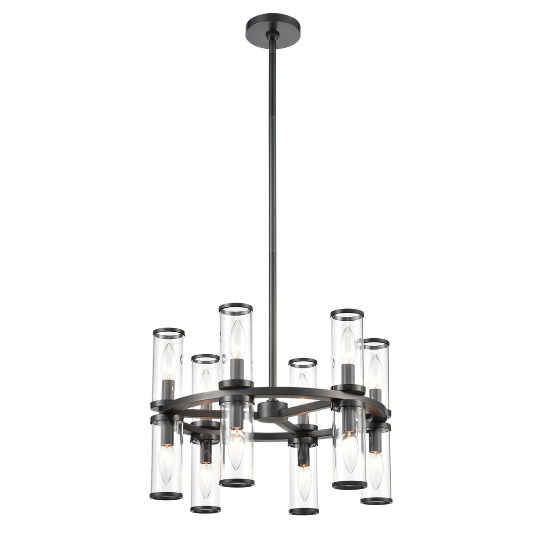 Revolve Clear Glass/Urban Bronze 12 Lights Chandeliers