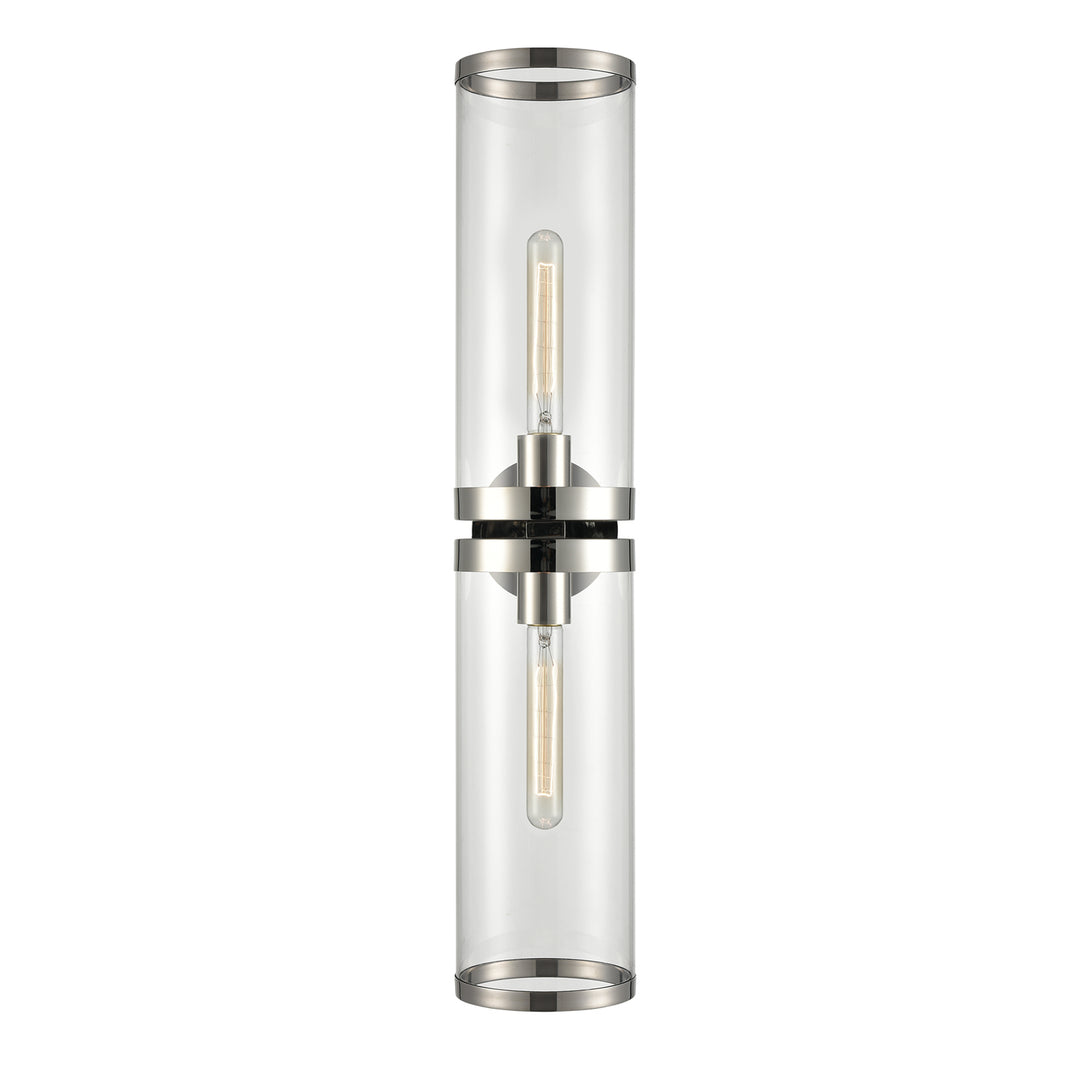 Revolve Ii Clear Glass/Polished Nickel 2 Lights Wall/Vanity