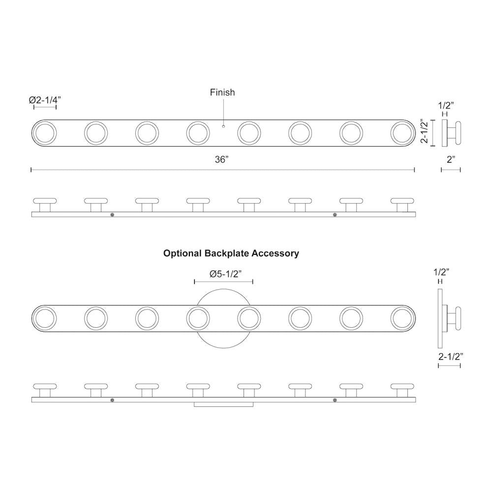 Rezz 36-in Brushed Nickel LED Vanity