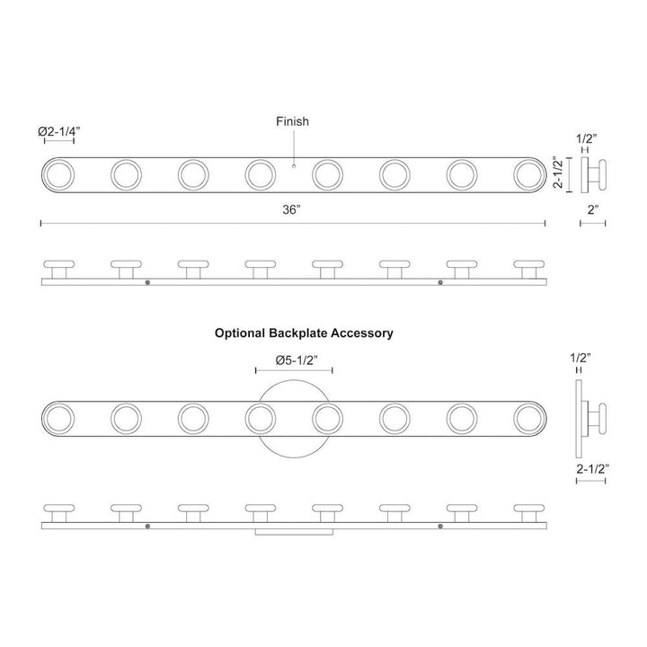 Rezz 36-in Brushed Nickel LED Vanity
