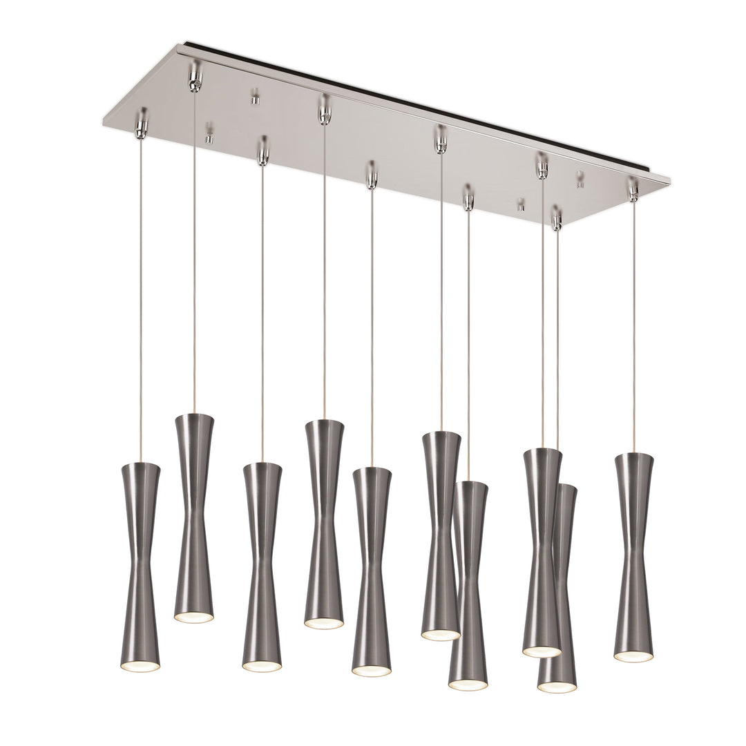 Robson 27-in Brushed Nickel 10-Light Multi Pendant
