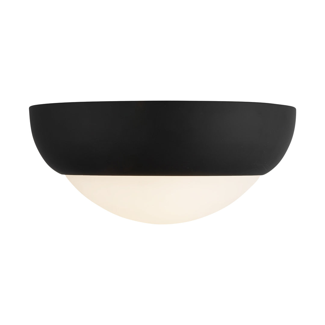 Rubio 11-in Matte Black/Opal Matte Glass 2 Lights Flush Mount