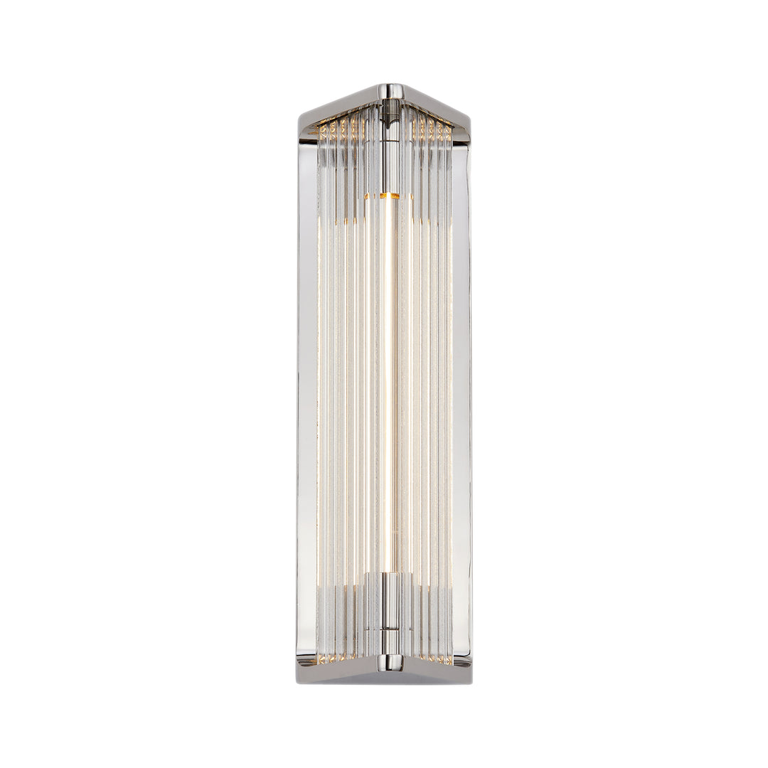 Sabre 12-in Polished Nickel/Ribbed Glass LED Wall/Vanity
