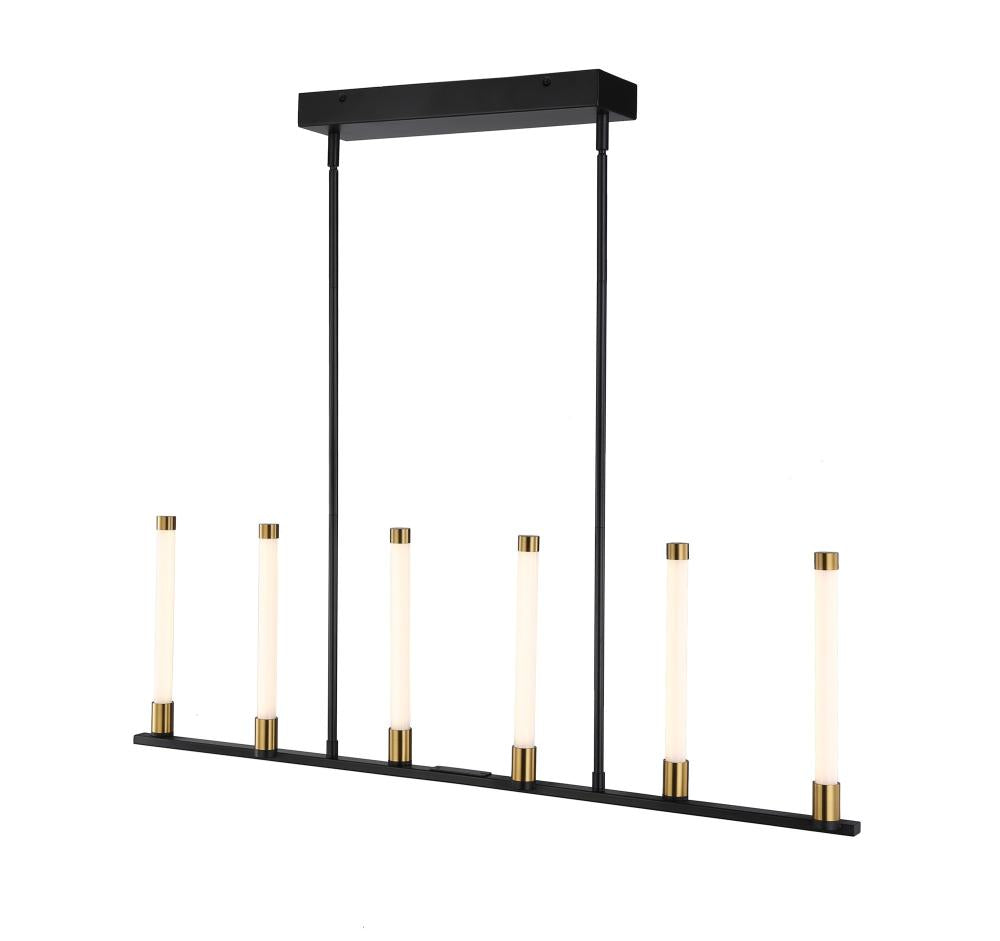 Infiniti Collection 6-Light Integrated LED Island Light, Matte Black & Brass