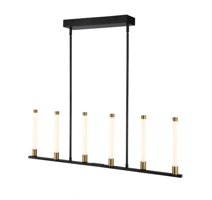 Infiniti Collection 6-Light Integrated LED Island Light, Matte Black & Brass