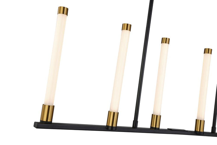 Infiniti Collection 6-Light Integrated LED Island Light, Matte Black & Brass