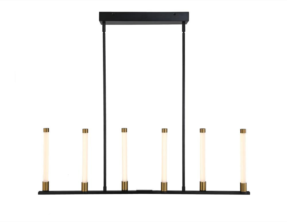 Infiniti Collection 6-Light Integrated LED Island Light, Matte Black & Brass