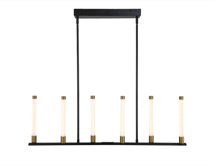 Infiniti Collection 6-Light Integrated LED Island Light, Matte Black & Brass