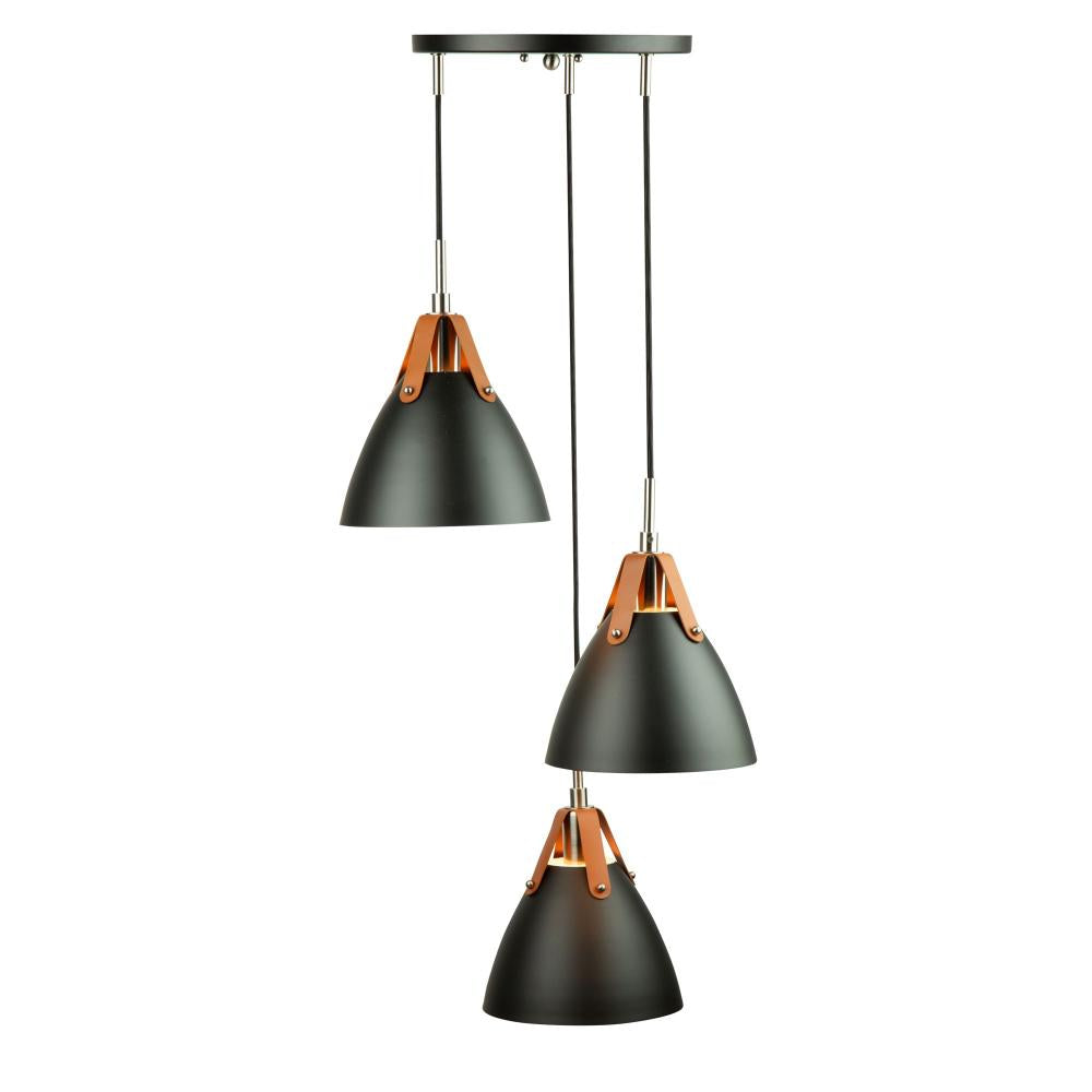 Tote 3 Light Pendant Black